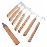 jojofuny 8Stücke Teiliges Schnitzwerkzeug Keramikwerkzeuge für Tonskulpturen mit Ergonomischem Holzgriff Rostfrei und Langlebig für Modellier und Bildhauerarbeiten