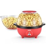 YASHE Popcornmaschine, 650 W Elektrische Rühr Popcorn Maker, 3 L Kapazität Popcorn Maschinen mit Antihaft-Beschichtung, Gesund & weniger Öl für Movie Nights Parties