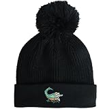 EDTREK Elite Kids Country Beanie Mütze - Jungen und Mädchen Wintermütze mit einzigartiger Stickerei, Schwarz - Krokodil, Einheitsgröße