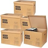 5x Archivkarton Aktenkarton Aktenordner mit Klappdeckel und Boden - für je 5 große A4 Ordner zur Aufbewahrung Organisation Transport Archivschachtel