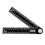 GemRed Winkelmesser Digital, 200mm Digitaler Winkelmesser mit LCD Anzeige, 360° Multi Winkel Lineal Winkellehre für Maschinenbau, Holzbearbeitung, Bauwesen, Heimwerken (Batterie enthalten)