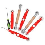 NUOBESTY 1 Satz Screen Press Tool Set Reparatur von Fenstergittern Rollen Bildschirmreparatur Fenstergitter-Spline Ersatz Reparaturset für Fliegengittertüren Siebrad Spline-Rolle hölzern