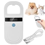 Haustier ID Lesegerät, Weiß Tierchip Lesegerät, Mikrochip Lesegerät für Hunde/Katze, Haustier Mikrochipscann Hund Microchip Scanner, Haustier ID Pet Scanner Haustier Chiplesegerät für Tierverfolgung