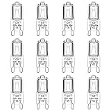 Caldarax 12 Stück G9 Halogenlampen 40W 230V Dimmbar, 2700K Warmweiß, 480lm, 360° Abstrahlwinkel, Kapsel Glühbirnen, Halogen Leuchtmittel für Backofenlampe, Leuchter, Deckenleuchten