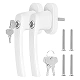 2 Stück fenstergriffe abschliessbar, Kindersicherung Fenstersicherung,Stiftlänge 35mm,Fenstergriff Aluminium Griff Balkontürgriff mit Schlüsseln und Schrauben,Fenstersicherung,für Fenster Terrassentür