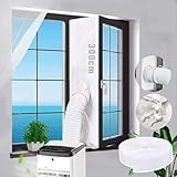 Fensterabdichtung für Mobile Klimaanlage 300cm mit Klettband, Fensterabdichtung Abluftschlauch Klimagerät ohne Bohren, Fensterdichtungen Klimaanlage, Klimaanlage Abdichtung für Fenster