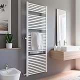 Schulte EP1685050 04 Badheizkörper München Spezial mit seitlichem Anschluss, 177 x 60 cm, Nabenabstand 85 cm, 900 Watt Leistung, alpin-weiß, Design-Heizkörper für Zweirohr-System