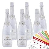Brut Dargent Chardonnay Ice Demi-Sec, halbtrocken, sortenreines Weinpaket + VINOX Winecards (6x0,75l)