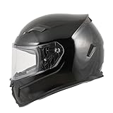 MTR S-6 Evo Integralhelm, Motorradhelm ECE 22.06 Zertifiziert - Maximale Verkehrssicherheit, Robuster & Leiser Helm Motorrad, Kinn & Kopf Belüftung, Ratschenverschluss, Klares Visier, Schwarz, XS