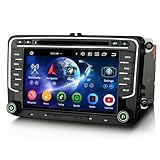 Erisin Android 13 4GB+64GB 8-Kern DVD Autoradio GPS Navi für VW Passat B6 Golf V VI Touran Skoda Seat Tiguan Jetta T5 7 Zoll Touchscreen Unterstützt CarPlay DAB+ WiFi 4G FM Bluetooth 5.0 A2DP Canbus