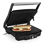 Tristar Kontaktgrill mit 180° Öffnung und Einer Bratfläche von 29 x 23,5 cm/auch als Tischgrill nutzbar, 2000 Watt, GR-2853, schwarz