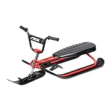 STIGA Snowracer Curve SX – Robuster Schlitten mit BMX-Lenker, Stahlrahmen, Bremse und Zugseilwinde – Lenkschlitten für Kinder ab 7 Jahren und Erwachsene, Max. 90 kg, Schwarz/Rot