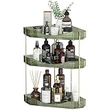 Lifewit Make Up Organizer, 3 Stufen Schminktisch Organizer, Stabil Eck-Mehrzweck-Regal für Parfüm/Hautpflegemittel/Duschgel im Badezimmer,Küche,Schlafzimmer, Grün