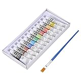 Joselin 6 ML 12 Farben Professionelle Acrylfarben Set Handgemalte Wandmalerei Textilfarbe farbige Kunst Liefert Freie Pinsel