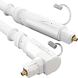 KabelDirekt – TOSLINK-Kabel 90° gewinkelt, optisches Audiokabel, weiß – 2 m – Glasfaserkabel für Soundbar (TOSLINK auf TOSLINK, digitales S/PDIF-Kabel, HiFi/Verstärker, Heimkino, Xbox One/PS4)