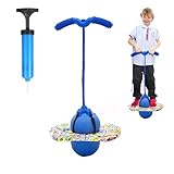 MeYuxg Pogo Stick für Kinder, Hüpfball Kinder mit Griff, 100 kg Tragfähigkeit, Hüpfstange für Kinder und Erwachsene, Sportgeräte für Gleichgewichtstraining, Sport, Abnehmen und Fettverbrennung(Blau)
