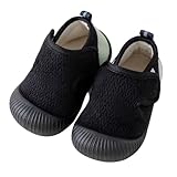 Baby Hausschuhe Lauflernschuhe Kinder Barfußschuhe Hausschuhe für Mädchen Jungen Baby Schuhe Atmungsaktive Sneaker Babyschuhe rutschfeste Kindergarten Slippers (Black, 22 Infant)