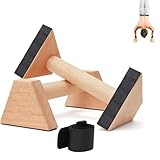 Liegestützgriffe 2 Push Up Bars Holz Parallettes gelenkschonende Liegestützgriffe Calisthenics Equipment Fitnessgeräte für Zuhause & Outdoor, Liegestützstange aus Massivholz