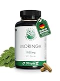 Moringa Oleifera Kapseln – Hochdosiert: 19.500 mg Moringa-Pulver (1.950 mg Extrakt (10:1)) – 270 Kapseln (3 Monate) - Premiumqualität aus Deutschland - Vegan & laborgeprüft – Green Naturals®