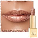 OULAC Lippenstift Metallic Glanz Finish, Nudetöne, Hochpigmentierter, Kein Körniges Gefühl, Langlebig, Feuchtigkeitsspendende Formel, Vegan, 4.3g, (10) Sahara Gold