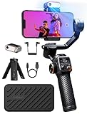 hohem iSteady M6 Kit 3-Achsen-Handy Stabilisator, Gimbal Smartphone mit Magnetischer AI-Tracker, Einstellbares CCT/RGB-Fülllicht, 0,91 Zoll OLED-Display, Max. Nutzlast 400g, Gimbal für Volgging