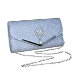 Damen Abendtasche | Hochzeits Clutch Handtasche,Elegante Kompakte Handtasche Mit Kettenträger Für Freundin