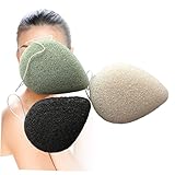 MAGICLULU 3St Holzkohle Peeling Gesichts- natürlicher Meeresschwamm Gesichtsschablonen Grün abschminken makeup remover beauty tools clean skin Natural sponge Konjac einstellen Gesichtswäsche