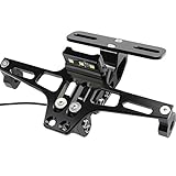 NAVESO Kennzeichenhalter Motorrad, Einstellbare Lizenz Halterung mit Kennzeichenbeleuchtung, Aluminium Motorrad Kennzeichenhalter Kompatibel mit Den Meisten Gängigen Motorradmodellen