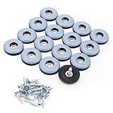 Vroxdrez Teflongleiter zum Schrauben 32 Stück Bodengleiter Ø 22 mm (Rund | Schwarz) Möbelgleiter Set mit Schrauben, kratzfreier Schutz für Stuhlbeine & Parkett, ideal für Harte Böden