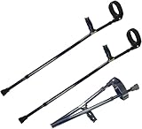 Verstellbare Unterarmgehstützen für Erwachsene, leichtes zusammenklappbares Aluminium mit schwenkbarer, geschlossener Manschette und ergonomischen Handgelenkgriffen, 1 Paar