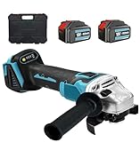 Akku Winkelschleifer, Kabellos Akku Trennschleifer,Ersatz für Makita Akku,Neue aufgerüstete trennschleifer,Doppelschleifmaschine,8500U/min, Für Präzises Trennen und Schleifen(2X5500Amh Akku)