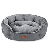 BEDSURE Katzenbett waschbar Katzen Bettchen - 63x53x20cm Katzen Bett grau mit zweiseitig Innenkissen Katzenschlafplatz für Katzen oder kleine Hunde