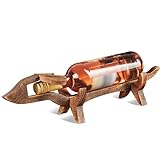 SG-Fun Rustikaler Weinflaschenhalter aus Holz – Stilvolle Weinpräsentation im Tierdesign, Holz Weinliege als Dekoration und Geschenk, Flaschenständer in einzigartigem Hundedesign, Weinaccessoire