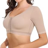 Joyshaper Damen Arm Shaper Haltungskorrektur Top Vorderverschluss BH Figurformende Shapewear Unterhemd mit Post Chirurgisch Kompression Oberarme Beige M