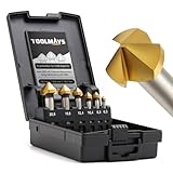 TOOLMAYS Kegelsenker Set HSS 6 tlg 90° Kegelsenker Satz Titan-Beschichtungen Ø 6,3-20,5 mm für Holz, Metall und Kunststoff versenker
