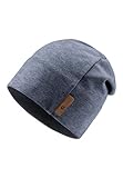 Sterntaler Beanie Mütze in Melange Optik mit dezentem Streifen - Neugeborenenmütze mit angeschnittenen Ohrenklappen und Bindeband - Unisex Babymütze, gefüttert mit Baummwollfleece - Marine, 41