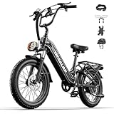 Lohang Elektrisches Fahrrad XC20 MTB 20 Zoll 250 W Akku 48 V 20 Ah 50-150 km 7 Gänge (schwarz)