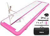 Aufblasbare Gymnastikmatte mit Luftpumpe, 2 m, 3 m, 4 m, 4,9 m, 4,9 m, 4/8 Zoll dicke Matten mit Luftpumpe für Fitnessstudio, Yoga, Tanz, Wasserspaß