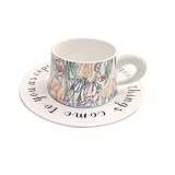 Modische Keramik-Kaffeetasse mit Teller, Keramiktasse, Becher, Frühstücksmilchwasserbecher, Kunst-Kaffeetasse, Iris-Aquarellmalerei (Stil Nr. 1)