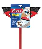 Vileda Multi Besen, mit Teleskopstiel, Kautschukborsten, gegen Tierhaare, Stiellänge 75–130 cm, für alle Böden, ideal auch für Teppiche