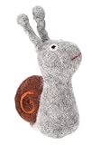 GURU SHOP Handgemachte Fingerpuppe aus Filz - Schnecke, Wolle, 9x4x3 cm