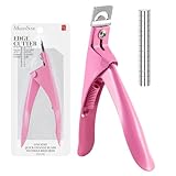MelodySusie Acryl Nagelknipser mit 15 Stück Magneten Tip Cutter für Fake-Gel-Nägel Sharp Professional Maniküre Pediküre mit Längenmessung Trimmer Nagelpflege-Tools (Pink)