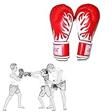 PLUS PO Kinder Boxhandschuhe Muay Thai Sparring, Training Kampfsport, Punchinghandschuhe Coachinghandschuhe Für Jungen, Mädchen red,Child