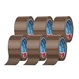 GRIFEMA GA4004-6, 6 Rollen Geräuscharmes Paketklebeband, Paketband für Versand, Umzug und Lagerung, Braun Verpackungsband, 66 m x 50 mm