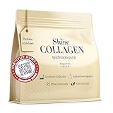 Shine Collagen Pulver 500g - 100% Collagen Peptide, Premium Hydrolysat Typ 1, 2 und 3, Halal, Perfekte Löslichkeit, Geschmacksneutral
