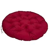 Wasserdichtes rundes Outdoor-Stuhlkissen mit dicken Polstern für Gartensofa (Rot, 120 x 120 cm)