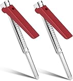 Müheloser Arthritis Jar Opener, Easy Open Deckel Opener, Flaschenöffner für Senioren, Einstellbarer Griff, Arthritis Glasdeckel Opener aus Edelstahl (Red-2 Stücke)