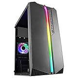 Mars Gaming MC-S1, Gehäuse PC Micro-ATX Ultra-Kompakt, 12-Mode ARGB Frontbeleuchtung, FRGB Lüfter, Full Side Window Gaming Gehäuse, Unterstützt Flüssigkeitskühler bis 120mm, Schwarz