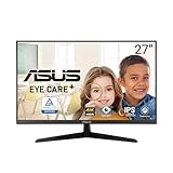 ASUS Eye Care VY27UQ - 27 Zoll 4K UHD Monitor - 60 Hz, 5ms GtG, AdaptiveSync, HDR-10, Eye Care Plus Technik, 10-bit IPS Panel, Vesa 100x100, 16:9, 3840x2160, DisplayPort, HDMI, Speaker