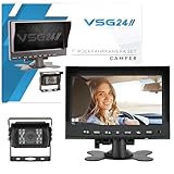 VSG24 Rückfahrkamera 7' Camper-Set inkl. Kamera, Monitor, Kabel - Wasserdicht Nachtsicht 12V-24V Einfache Montage/Robustes Rückfahrsystem für Auto Wohnwagen LKW Anhänger Wohnmobile Einparkhilfe